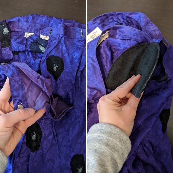 Christian Dior Vintage 2 Piece Purple Silk Set - Picture 7 of 10